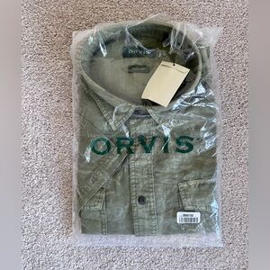 Orvis Olive Green short sleeve button down